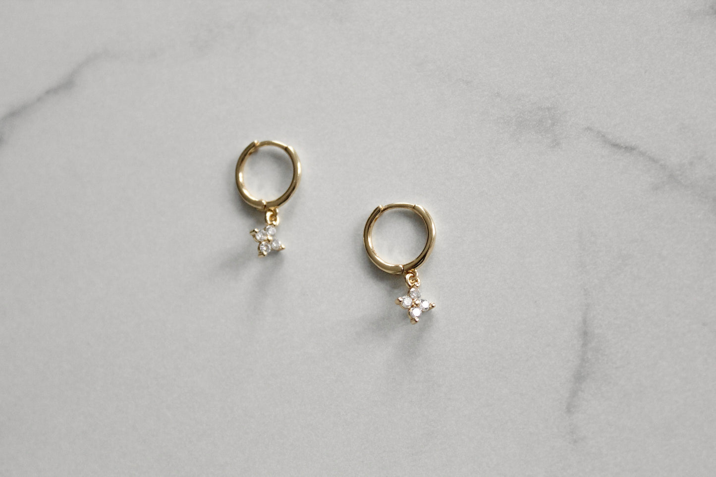 Gold Floral Drop Earrings