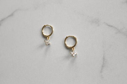 Gold Floral Drop Earrings
