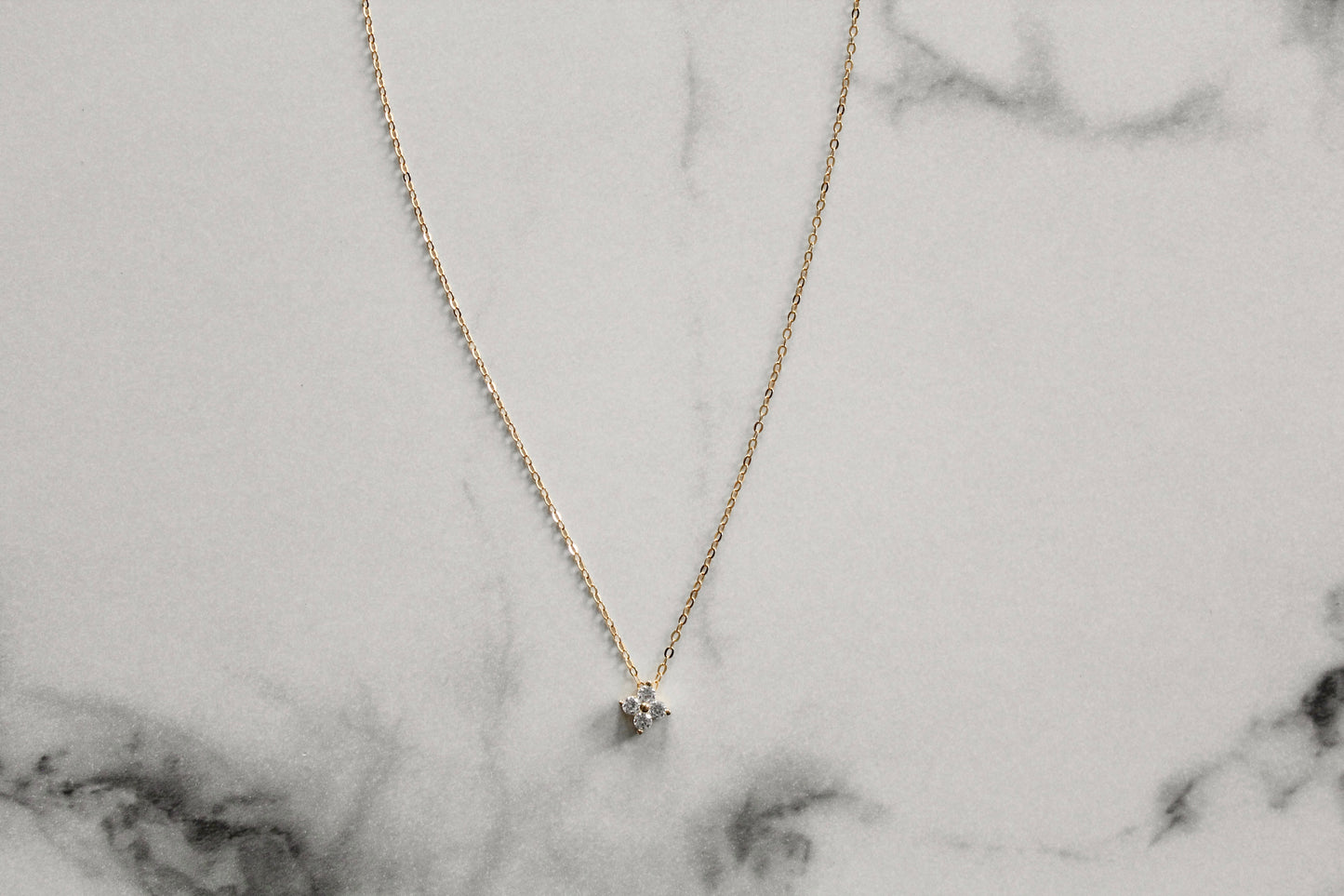 Gold Floral Drop Necklace